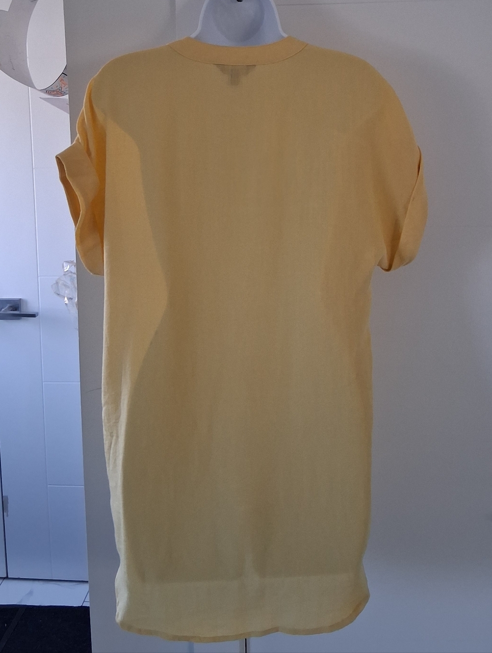 RACHEL Rachel Roy/ Light Yellow Rayon Blend/ Capped Sleeve Top/ Size US M - Picture 5 of 10